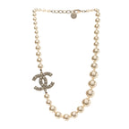 Chanel Pearl CC 100th Anniversary Necklace Light Gold