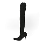 Balenciaga Crepe Jersey Pointed Toe Knife Thigh High Boots 40 Black