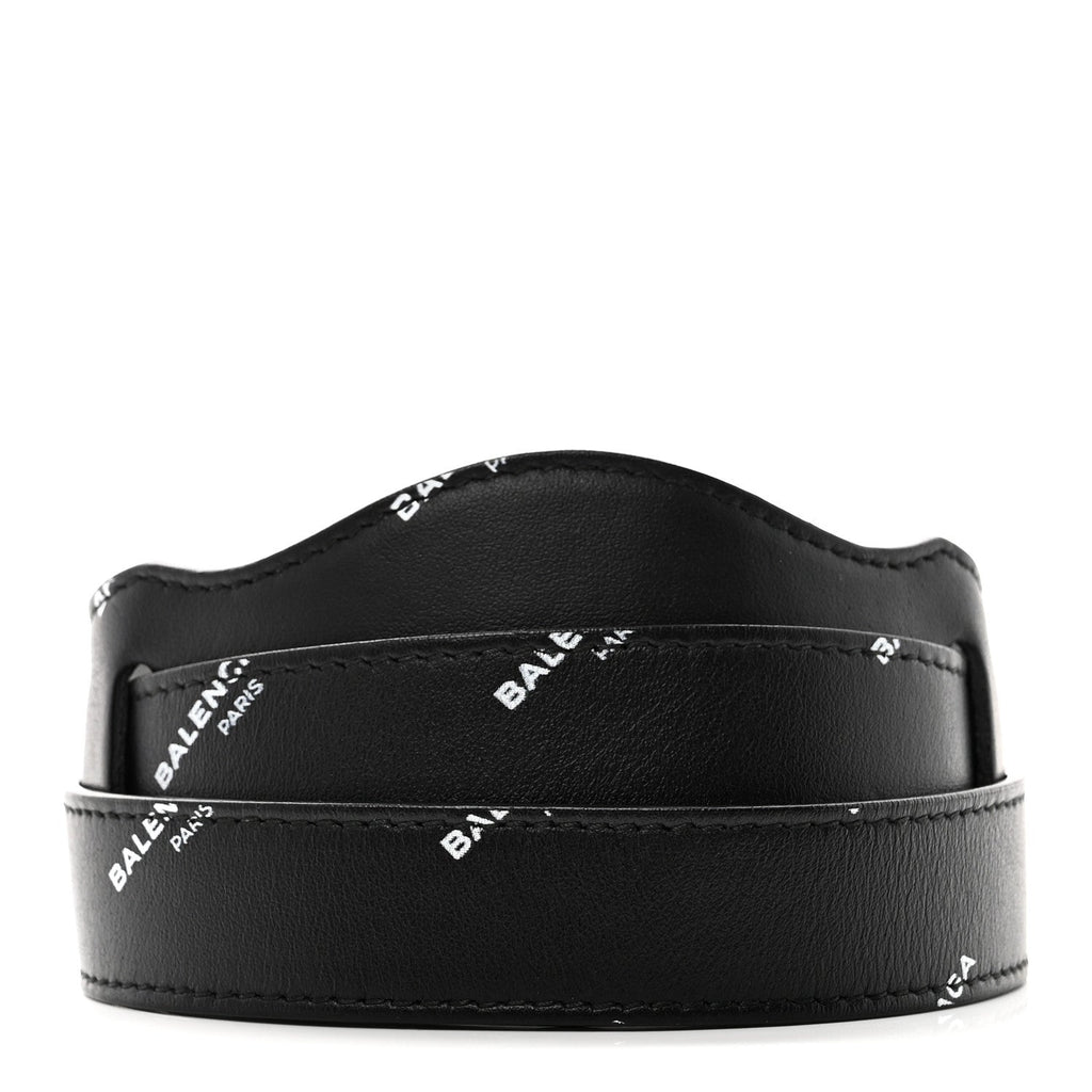 Balenciaga Agneau Classic Hardware Logo Shoulder Strap Black