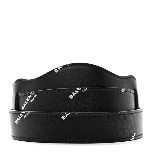 Balenciaga Agneau Classic Hardware Logo Shoulder Strap Black