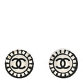 Chanel Resin Crystal CC Round Earrings  Black
