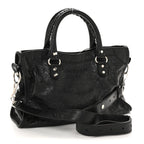 Balenciaga Agneau Arena Storico Silver Hardware Small Le City Black