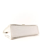 Balenciaga Extra Supple Calfskin Crocodile Embossed Small Crush Chain Bag Optic White
