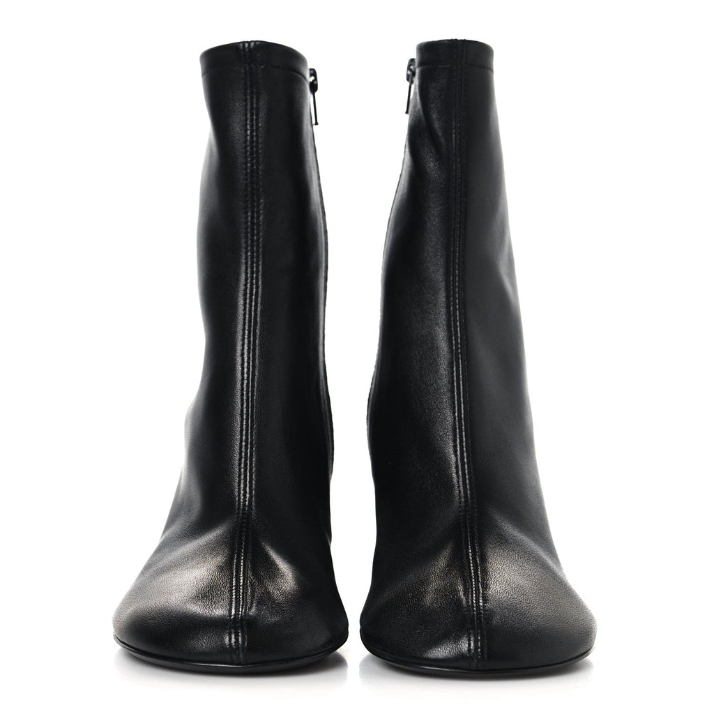 Balenciaga Shiny Soft Sheepskin Glove 80mm Ankle Boots 37.5 Black