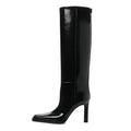 Saint Laurent Vitello Marilyn Nina 95 Knee High Boots 38 Black