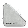 Balenciaga Glitter M Triangle Pouch Argent Black