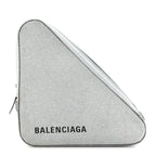Balenciaga Glitter M Triangle Pouch Argent Black