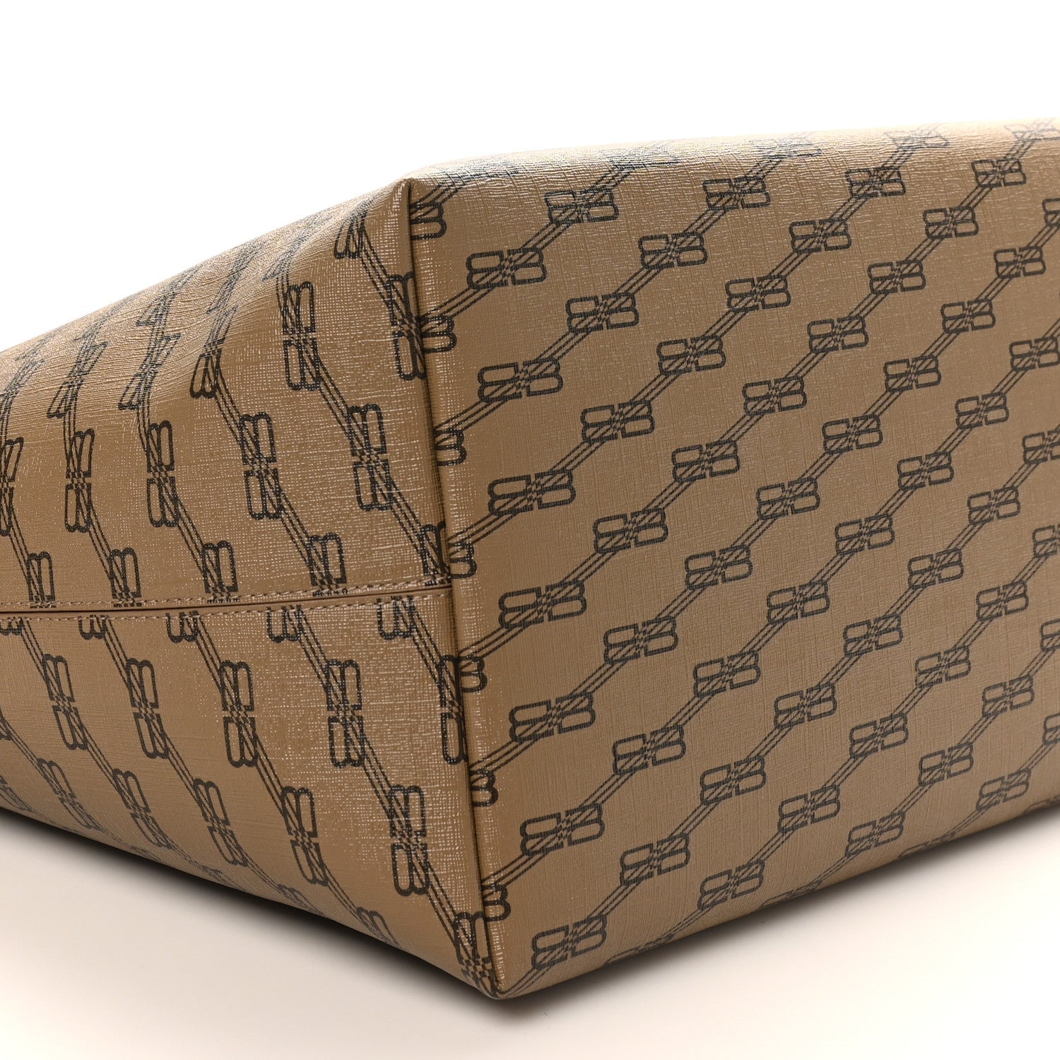 Balenciaga Coated Canvas BB Monogram Large Signature East West Shopper Bag Beige Brown