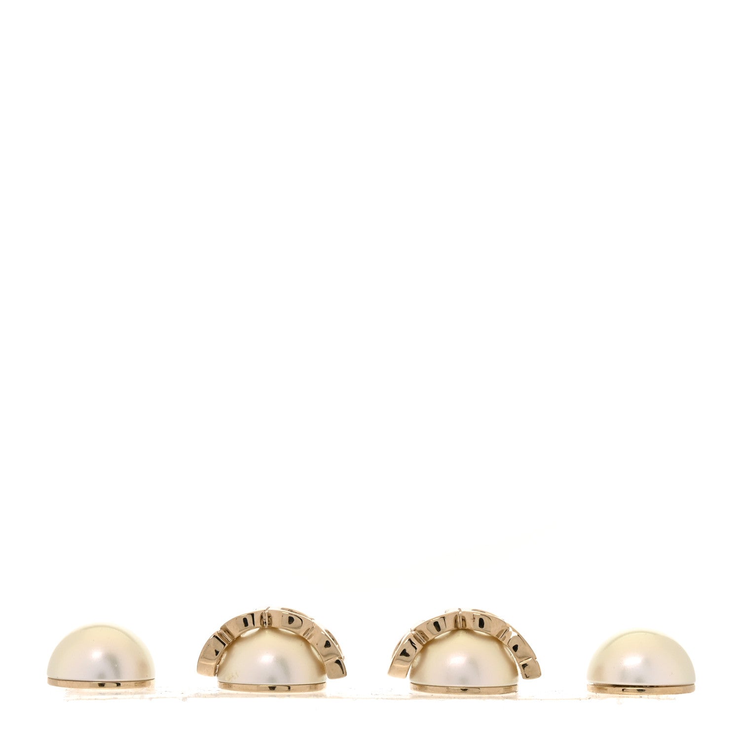 Gucci Metal Pearl Logo Magnetic Earrings Gold