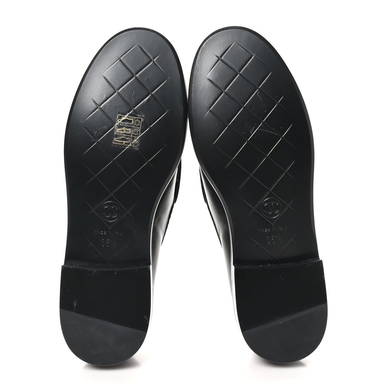Chanel Lambskin Quilted CC Turnlock Loafers 35.5 Black