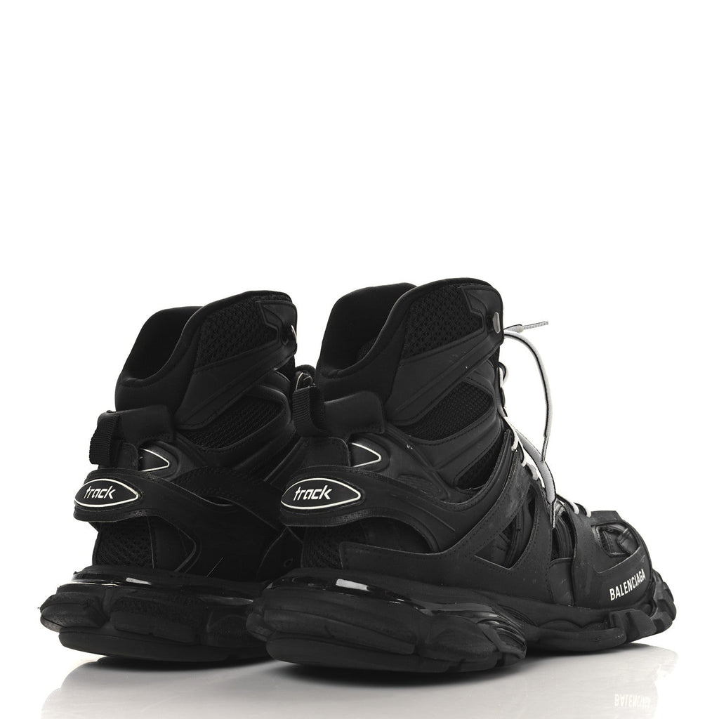 Balenciaga Mesh Nylon Mens Track Hike Sneakers 42 Black