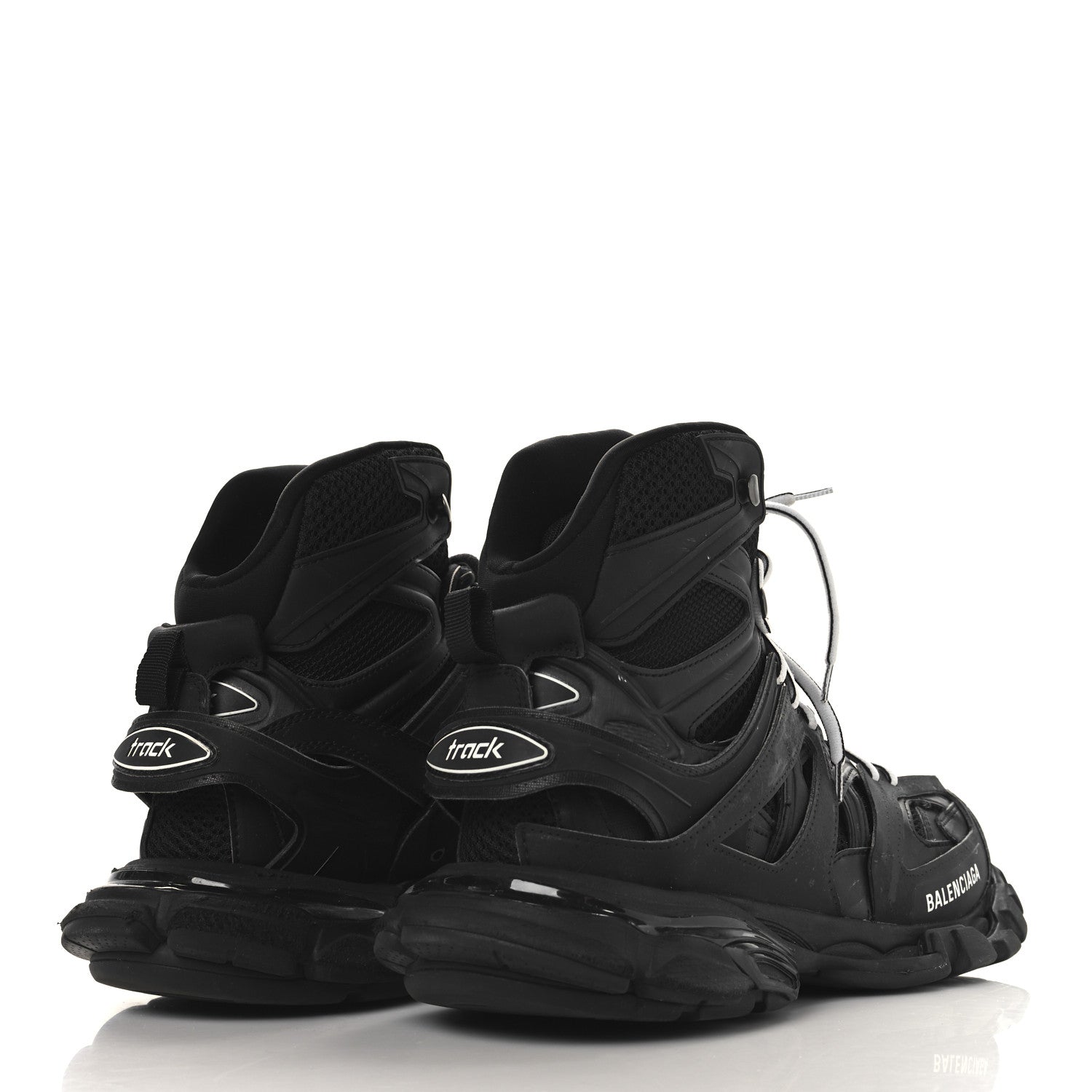 Balenciaga Mesh Nylon Mens Track Hike Sneakers 42 Black
