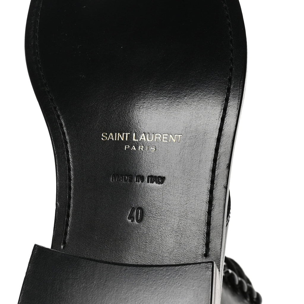 Saint Laurent Stalker Lambskin Mens Army 20 Lace Up Boots 40 Black
