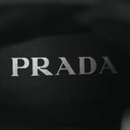 Prada Spazzolato Rois Nylon Metal Triangle Logo Monolith Pouch Pocket 55mm Boots 37 Black