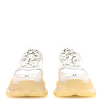 Balenciaga Fabric Mesh Clear Sole Womens Triple S Sneakers 41 White