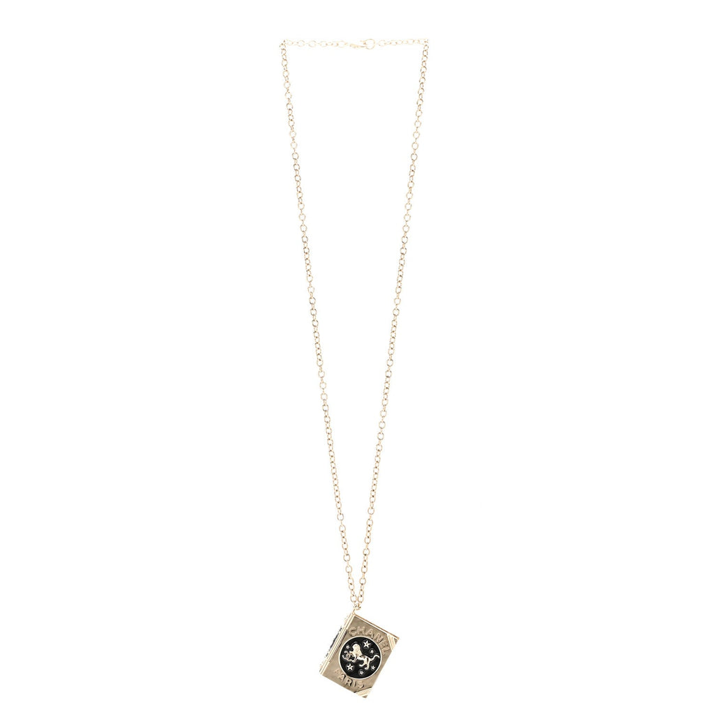 Chanel Metal Long Necklace Gold Black