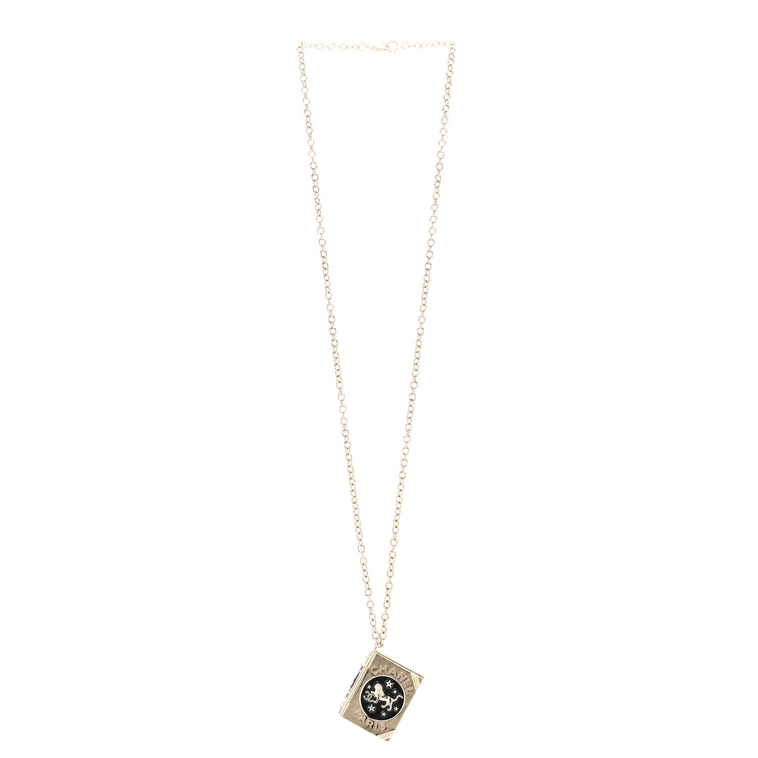 Chanel Metal Long Necklace Gold Black