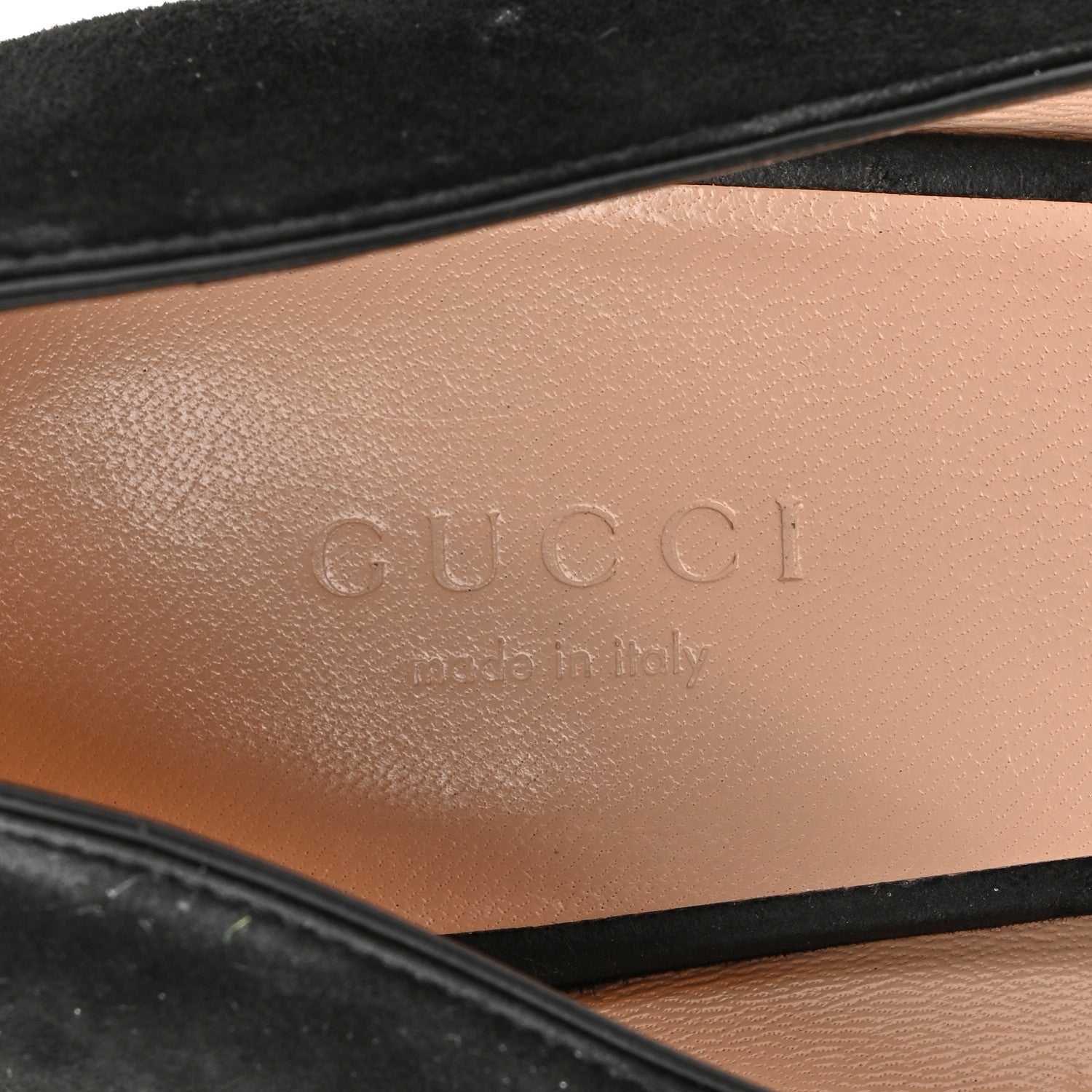 Gucci Kid Scamosciato GG Marmont Fringe 50mm Loafer Pumps 39.5 Black