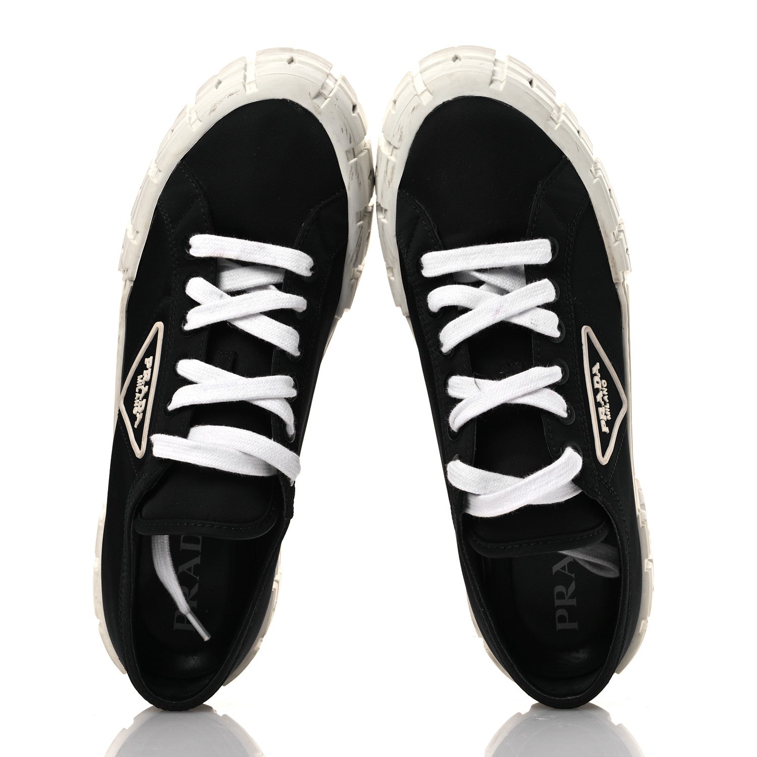 Prada Re-Nylon Gabardine Triangle Logo Double Wheel 50mm Sneakers 41.5 Black