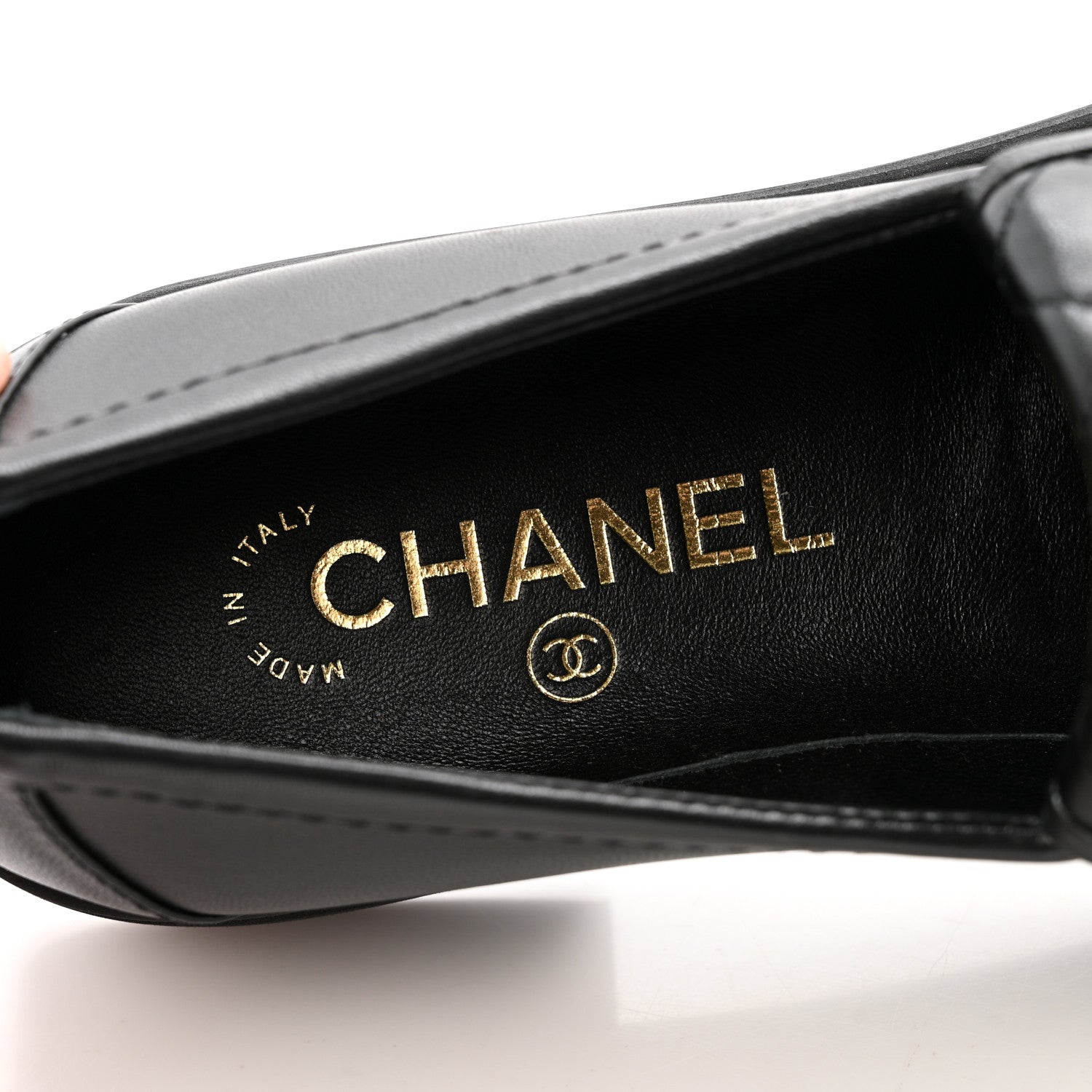Chanel Lambskin Quilted CC Turnlock Loafers 38 Black