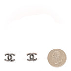 Chanel Pearl Twisted CC Earrings Ruthenium