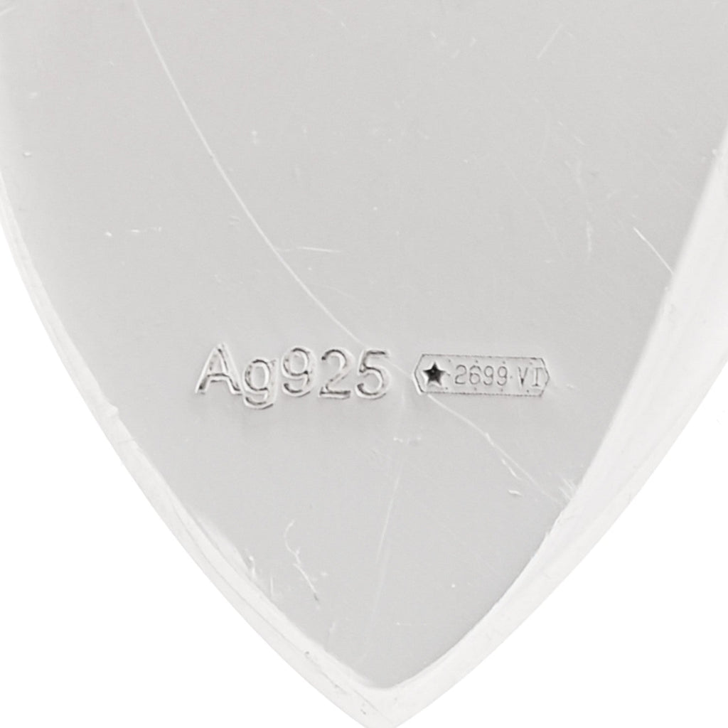 Gucci Sterling Silver Trademark Heart Drop Earrings