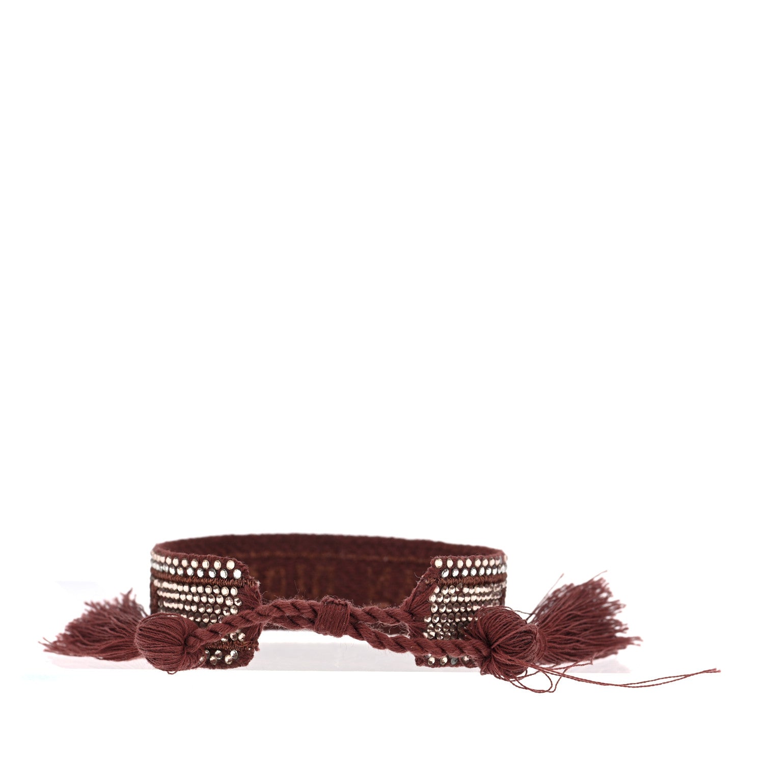 Christian Dior Woven Cotton Crystal Embroidered J'Adior Friendship Bracelet