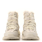 Balenciaga Mesh Nylon Faux Fur Womens Track Hike Sneakers 37 White