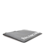 Balenciaga Calfskin Logo Large Cash Pouch With Handle Black White