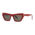 Saint Laurent Sunglasses Cat Eye Full Rim, Red Frame and Grey Lens SL467003
