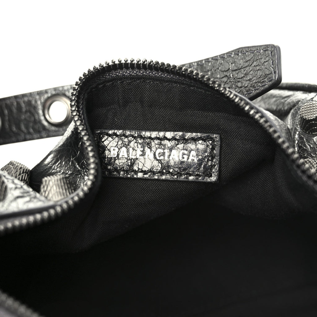 Balenciaga Agneau Arena Le Cagole Cylinder Bag Steel Grey
