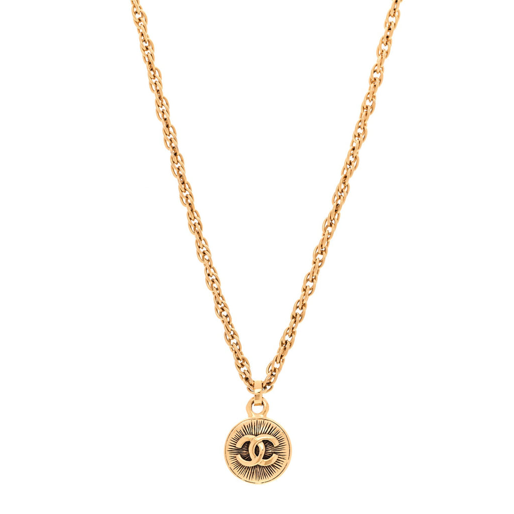 Chanel CC Pendant Necklace Gold