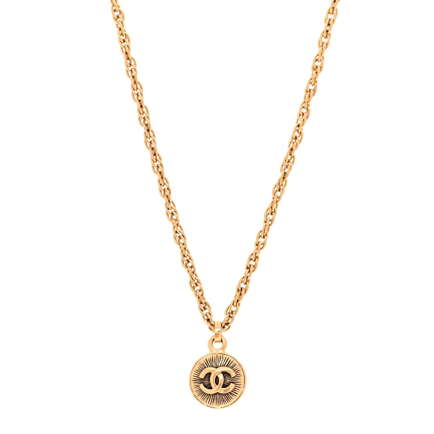 Chanel CC Pendant Necklace Gold
