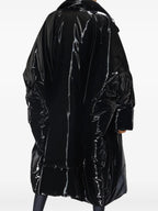 Saint Laurent Crinkled Glossy Padded Coat Black