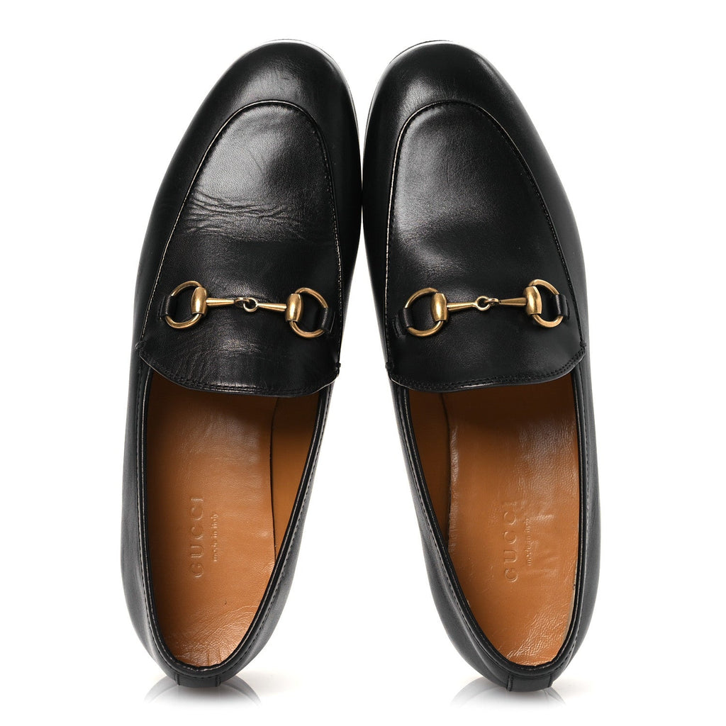 Gucci Calfskin Womens Jordaan Loafers 35.5 Black