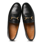 Gucci Calfskin Womens Jordaan Loafers 35.5 Black
