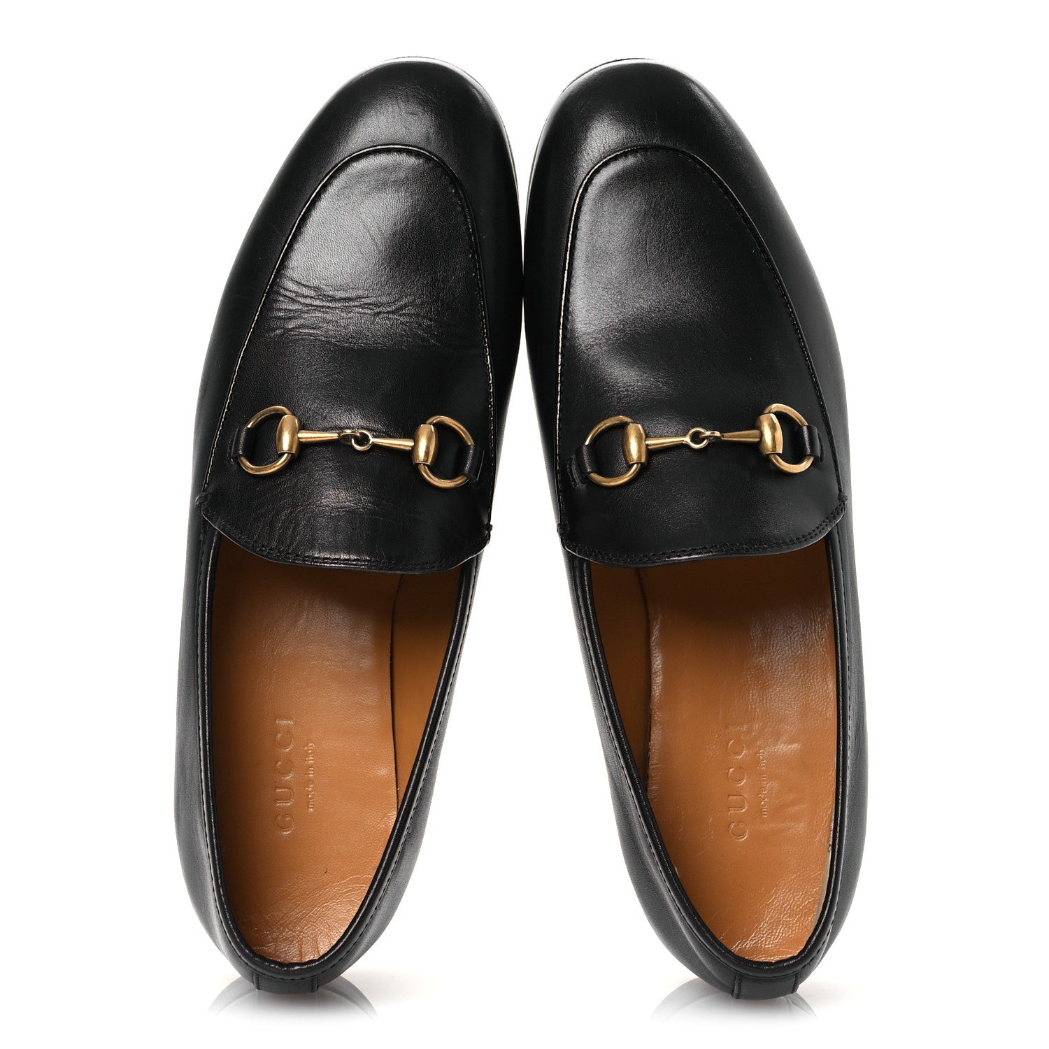 Gucci Calfskin Womens Jordaan Loafers 35.5 Black