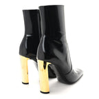 Saint Laurent Patent Marilyn Ankle Zip Boot 38 Black Gold