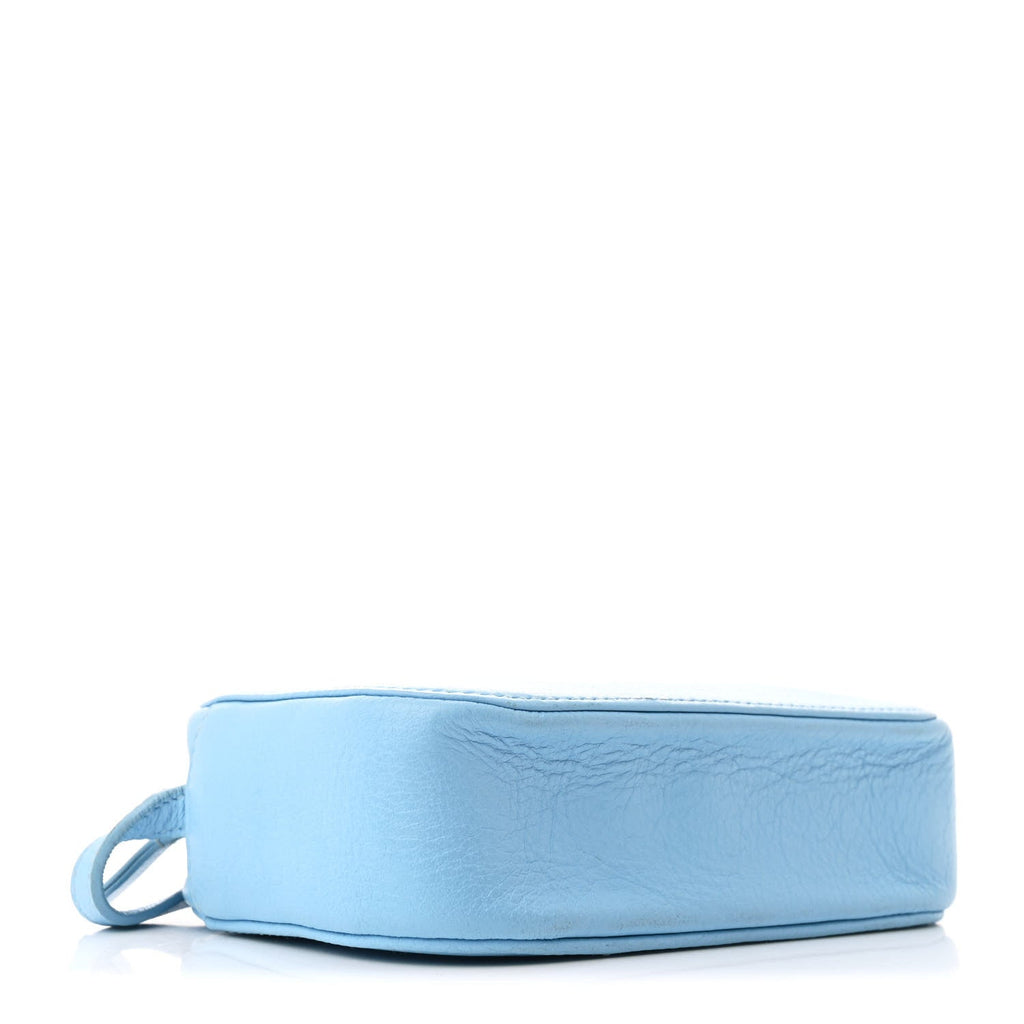 Balenciaga Calfskin XS Everyday Camera Bag Baby Blue Black