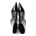 Saint Laurent Patent Vendome Buckle Ankle Booties 37 Black