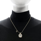 Chanel Crystal CC Square Necklace Gold