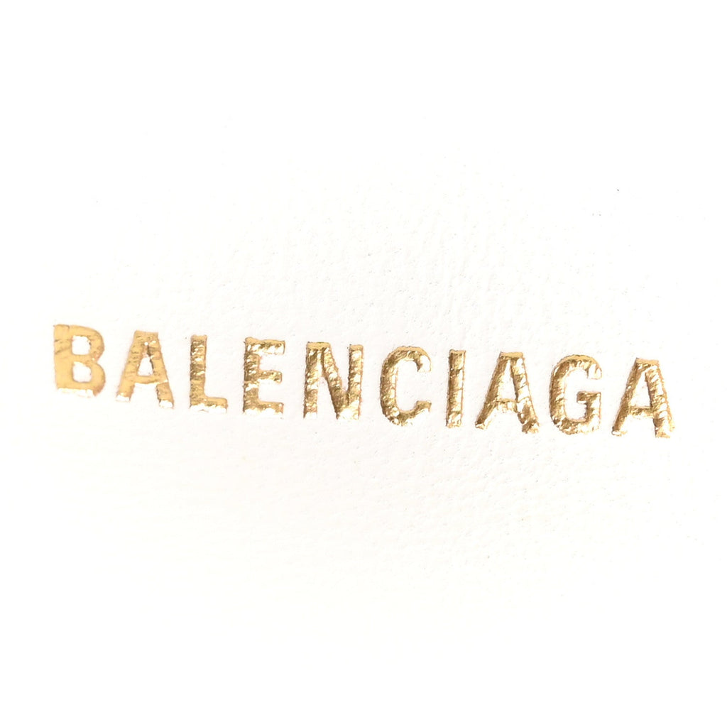 Balenciaga Extra Supple Calfskin Crocodile Embossed Small Crush Chain Bag Optic White