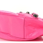 Balenciaga Agneau Arena Le Cagole Shoulder Bag XS Hot Pink
