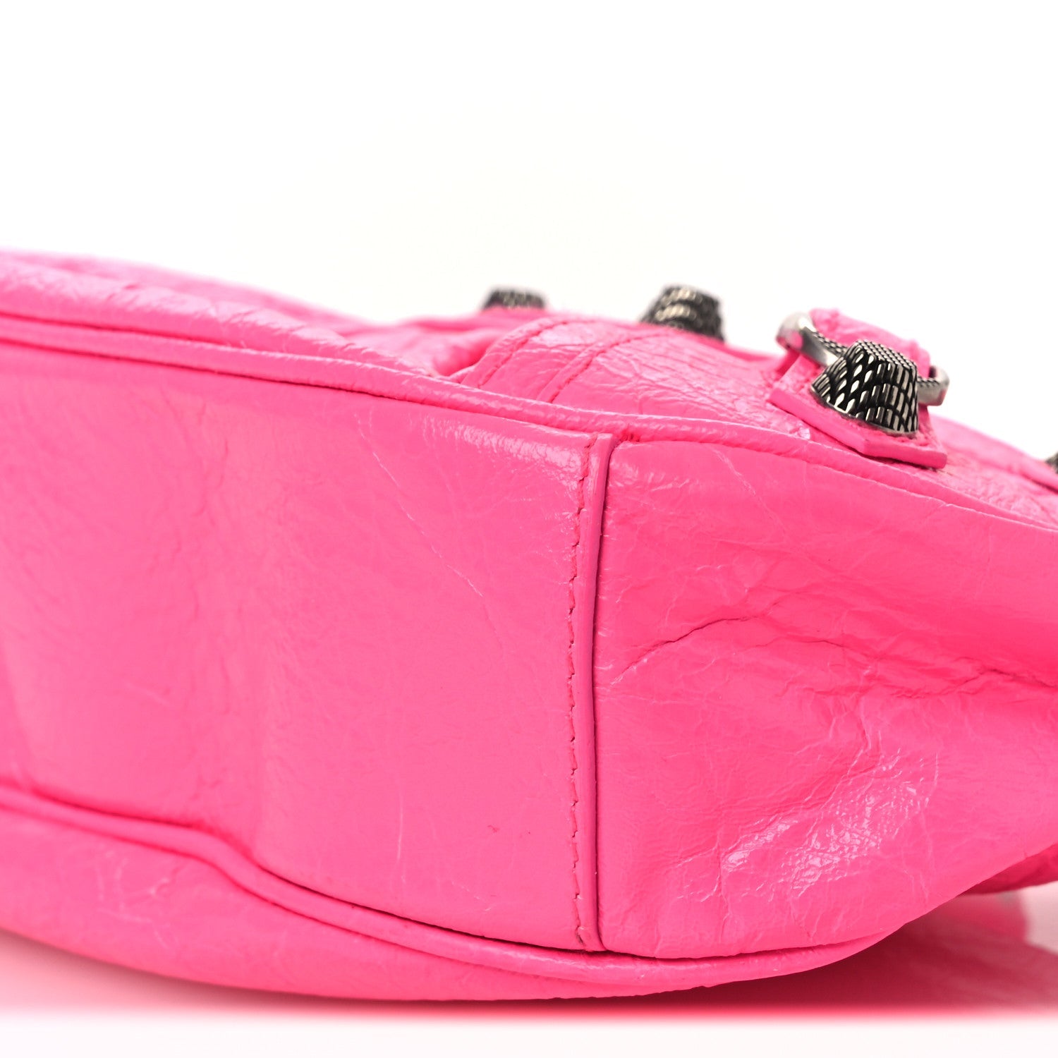 Balenciaga Agneau Arena Le Cagole Shoulder Bag XS Hot Pink