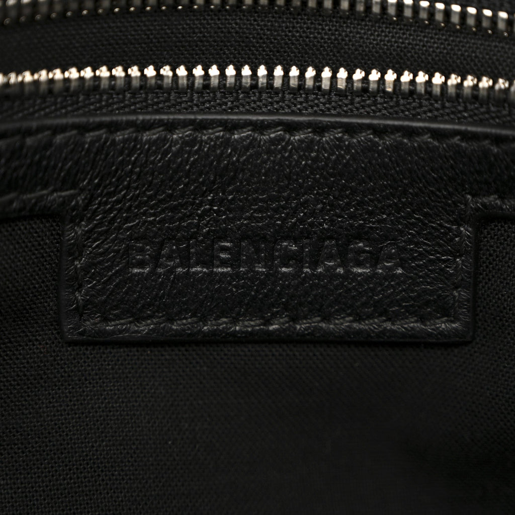 Balenciaga Agneau Arena Storico Silver Hardware Small Le City Black