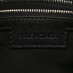 Balenciaga Agneau Arena Storico Silver Hardware Small Le City Black