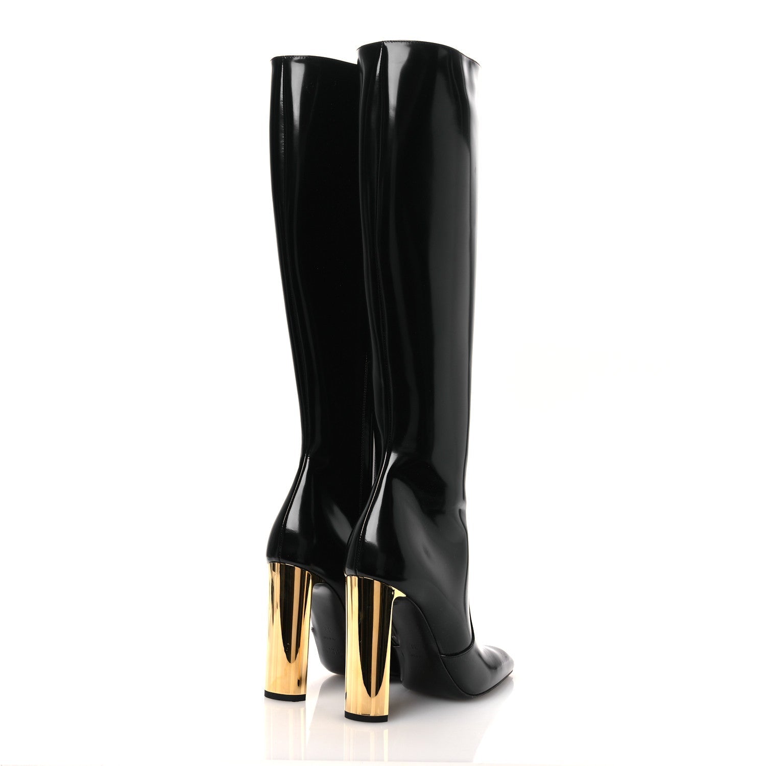 Saint Laurent Glazed Calfskin Auteuil 105mm Zip Boots 38 Black