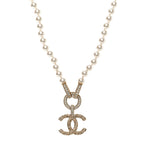 Chanel Pearl Crystal CC Short Necklace