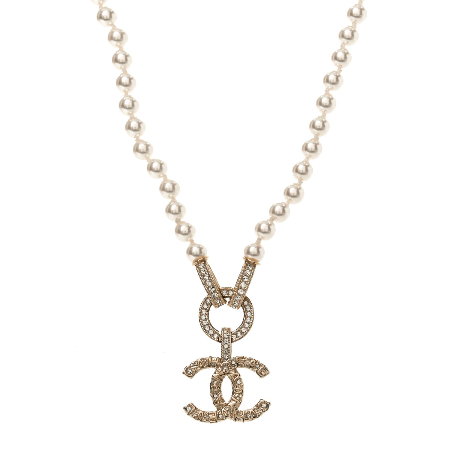 Chanel Pearl Crystal CC Short Necklace