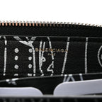 Balenciaga Calfskin Classic Silver Hardware Printed Tattoo Everyday Continental Zip Around Wallet Black